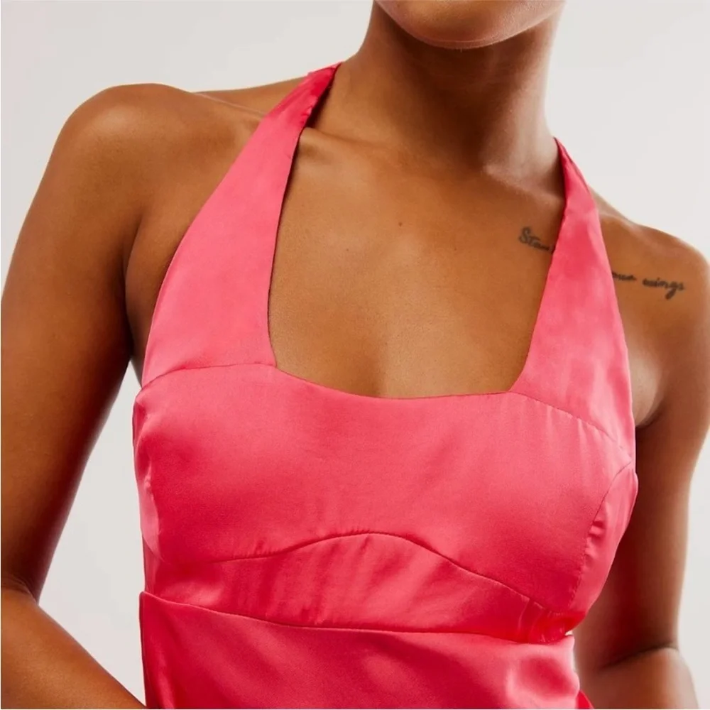 NEW Free People Happy Hour Midi Slip Strawberry Spritz